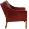 Model 2207 Lounge Chair in Indian Red Anilin Leather by Børge Mogensen, 1990s 2