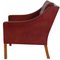 Model 2207 Lounge Chair in Indian Red Anilin Leather by Børge Mogensen, 1990s, Image 15