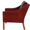 Modell 2207 Sessel aus rotem indischem Anilinleder von Børge Mogensen, 1990er 12
