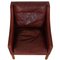 Modell 2207 Sessel aus rotem indischem Anilinleder von Børge Mogensen, 1990er 4