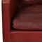 Modell 2207 Sessel aus rotem indischem Anilinleder von Børge Mogensen, 1990er 13