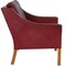 Model 2207 Lounge Chair in Indian Red Anilin Leather by Børge Mogensen, 1990s 2