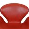 Swan Chair in Original Red Leather by Arne Jacobsen, 2000s 2