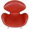Sedia Swan in pelle rossa originale di Arne Jacobsen, inizio XXI secolo, Immagine 10