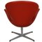 Swan Chair in Original Red Leather by Arne Jacobsen, 2000s 5