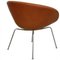 Sedia Pot in pelle color cognav di Arne Jacobsen, anni '80, Immagine 9