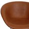 Pot Chair in Cognav Leather by Arne Jacobsen, 1980s 4