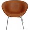 Pot Chair in Cognav Leather by Arne Jacobsen, 1980s 1