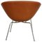 Sedia Pot in pelle color cognav di Arne Jacobsen, anni '80, Immagine 8