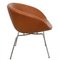 Chaise Pot en Cuir Cognav par Arne Jacobsen, 1980s 2