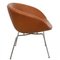 Sedia Pot in pelle color cognav di Arne Jacobsen, anni '80, Immagine 2