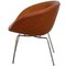 Silla Pot de cuero Cognav de Arne Jacobsen, años 80, Imagen 10