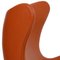 Sedia Egg in pelle color cognac originale di Arne Jacobsen, inizio XXI secolo, Immagine 4