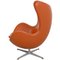 Sedia Egg in pelle color cognac originale di Arne Jacobsen, inizio XXI secolo, Immagine 7