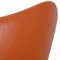 Sedia Egg in pelle color cognac originale di Arne Jacobsen, inizio XXI secolo, Immagine 6