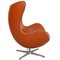 Chaise Egg en Cuir Cognac Original par Arne Jacobsen, 2000s 2