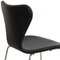 Silla Series Seven modelo 3107 de cuero anilin Nevada negro de Arne Jacobsen para Fritz Hansen, década de 2000, Imagen 10