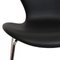 Serie Seven Stuhl Modell 3107 aus schwarzem Nevada Anilin Leder von Arne Jacobsen für Fritz Hansen, 2000er 6