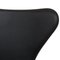 Sedia della serie Seven nr. 3107 in pelle nera Nevada di Arne Jacobsen per Fritz Hansen, inizio XXI secolo, Immagine 7