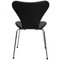 Sedia della serie Seven nr. 3107 in pelle nera Nevada di Arne Jacobsen per Fritz Hansen, inizio XXI secolo, Immagine 8