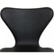 Silla Series Seven modelo 3107 de cuero anilin Nevada negro de Arne Jacobsen para Fritz Hansen, década de 2000, Imagen 5