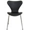 Sedia della serie Seven nr. 3107 in pelle nera Nevada di Arne Jacobsen per Fritz Hansen, inizio XXI secolo, Immagine 1