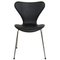 Serie Seven Stuhl Modell 3107 aus schwarzem Nevada Anilin Leder von Arne Jacobsen für Fritz Hansen, 2000er 1