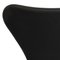 Series Seven Chair Model 3107 in Black Nevada Anilin Leather by Arne Jacobsen for Fritz Hansen, 2000s 12