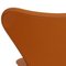 Sedia nr. 3107 della serie Seven in pelle marrone di Arne Jacobsen per Fritz Hansen, inizio XXI secolo, Immagine 9