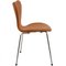 Sedia nr. 3107 della serie Seven in pelle marrone di Arne Jacobsen per Fritz Hansen, inizio XXI secolo, Immagine 2