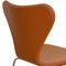 Sedia nr. 3107 della serie Seven in pelle marrone di Arne Jacobsen per Fritz Hansen, inizio XXI secolo, Immagine 12