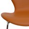 Series Seven Chair Modell 3107 aus Braunem Leder von Arne Jacobsen für Fritz Hansen, 2000er 4