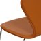 Silla Series Seven modelo 3107 de cuero marrón de Arne Jacobsen para Fritz Hansen, década de 2000, Imagen 13