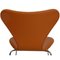 Sedia nr. 3107 della serie Seven in pelle marrone di Arne Jacobsen per Fritz Hansen, inizio XXI secolo, Immagine 10