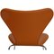 Silla Series Seven modelo 3107 de cuero marrón de Arne Jacobsen para Fritz Hansen, década de 2000, Imagen 10