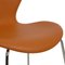 Sedia nr. 3107 della serie Seven in pelle marrone di Arne Jacobsen per Fritz Hansen, inizio XXI secolo, Immagine 5