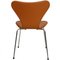 Silla Series Seven modelo 3107 de cuero marrón de Arne Jacobsen para Fritz Hansen, década de 2000, Imagen 8