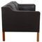 Model 2212 2-Seater Sofa in Dark Brown Leather by Børge Mogensen, 2000s 2