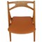 Sawbuck Dining Chairs in Oak and Cognac Anilin Leather by Hans Wegner, 1970s, Set of 6 4
