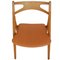 Sawbuck Dining Chairs in Oak and Cognac Anilin Leather by Hans Wegner, 1970s, Set of 6, Image 8