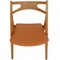 Sawbuck Dining Chairs in Oak and Cognac Anilin Leather by Hans Wegner, 1970s, Set of 6 5