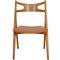 Sawbuck Dining Chairs in Oak and Cognac Anilin Leather by Hans Wegner, 1970s, Set of 6, Image 3