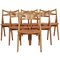 Sawbuck Dining Chairs in Oak and Cognac Anilin Leather by Hans Wegner, 1970s, Set of 6 1