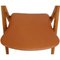 Sawbuck Dining Chairs in Oak and Cognac Anilin Leather by Hans Wegner, 1970s, Set of 6, Image 9