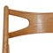 Sedie da pranzo Sawbuck in quercia e pelle color cognac di Hans Wegner, anni '70, set di 6, Immagine 15