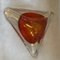 Large Modernist Red Sommerso Murano Glass Triangular Ashtray attributed to Seguso, 1960s 4
