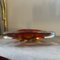 Large Modernist Red Sommerso Murano Glass Triangular Ashtray attributed to Seguso, 1960s 5