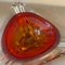 Large Modernist Red Sommerso Murano Glass Triangular Ashtray attributed to Seguso, 1960s 6