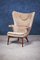 Danish Modern Wool and Teak Lounge Chair, 1960s, Image 1