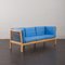 Dänisches tiefblaues Mid-Century 3-Sitzer Sofa von Stouby, 1980er 2